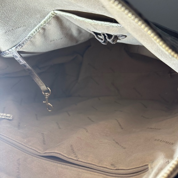 Brahmin large Duxbury Satchel crocodile genuine leather handbag - Picture 7 of 9